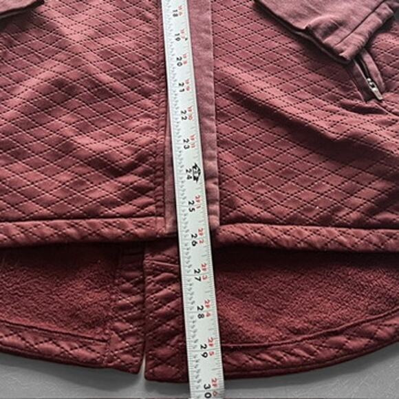 The North Face Jacket Womens Small Recover Up Quilted Garnet Hooded Maroon - Picture 12 of 16